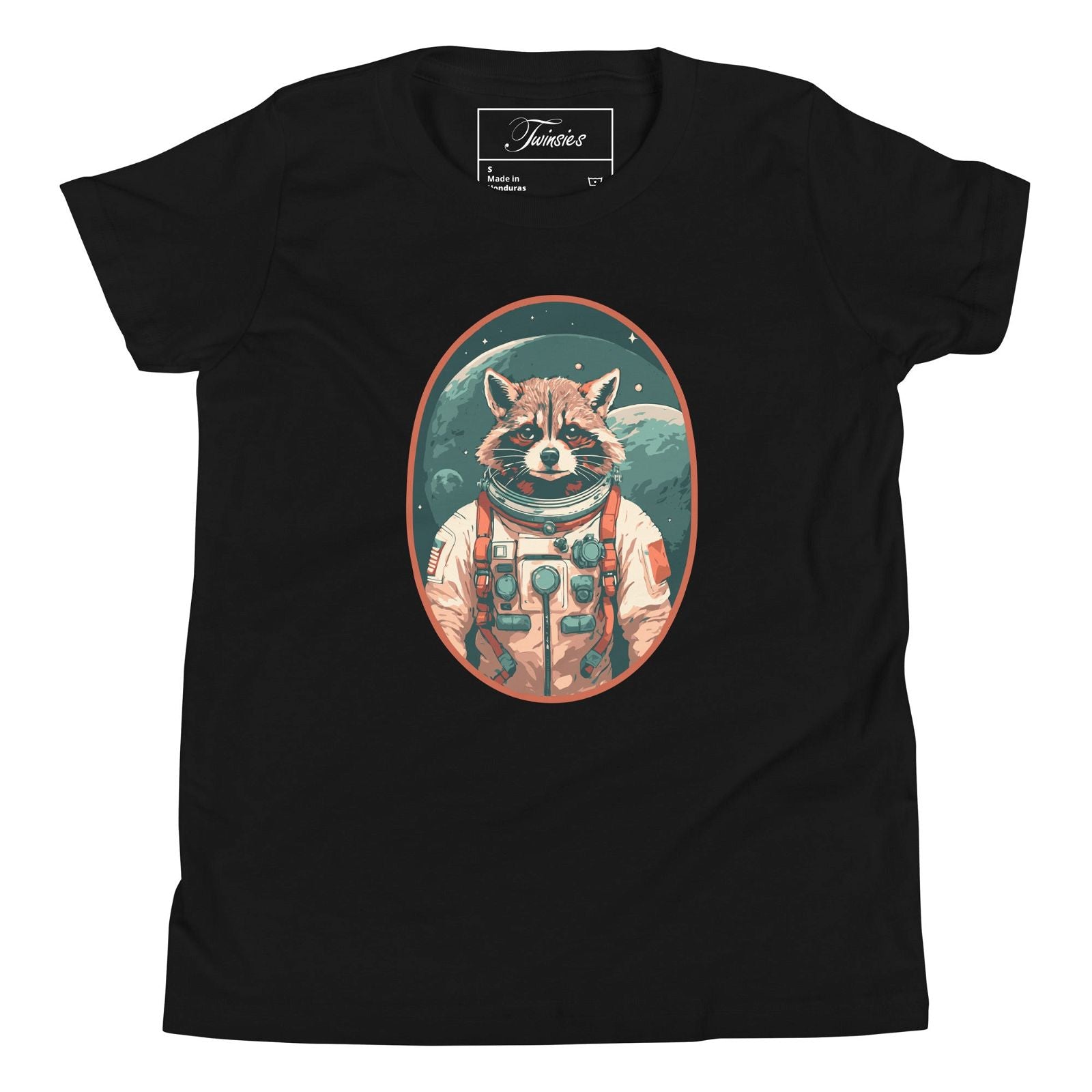Youth's Astronaut Raccoon Graphic T-Shirt - Twinsies Shop